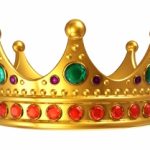 Golden royal crown isolated on white background