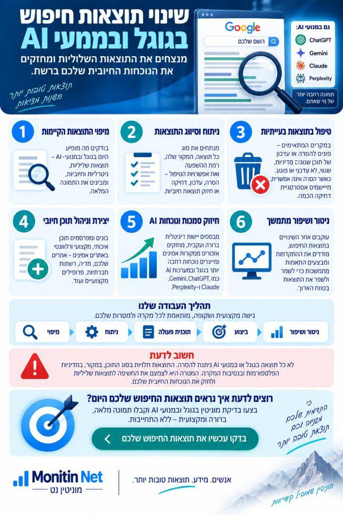 איך משפרים את תמונת החיפוש בגוגל ובמנועי AI? אינפוגרפיקה המסבירה כיצד משפרים נראות ותמונת חיפוש בגוגל ובמנועי AI